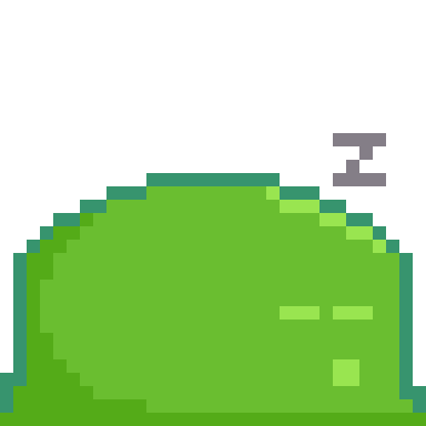 large sleeping green slime
