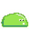 small green slime with waggling eyes